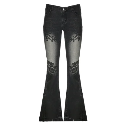 Vintage-style Floral Trendy Flare Pants - Image 4