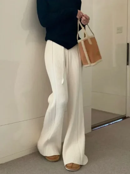 Knitted Cozy Flare Pants - Image 4