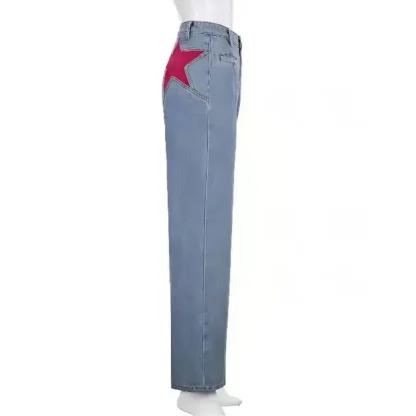 Vintage-style Star Decor Flare Pants - Image 5