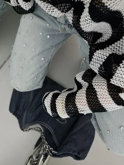 Stylish High-waist Denim Flare Pants - Image 5