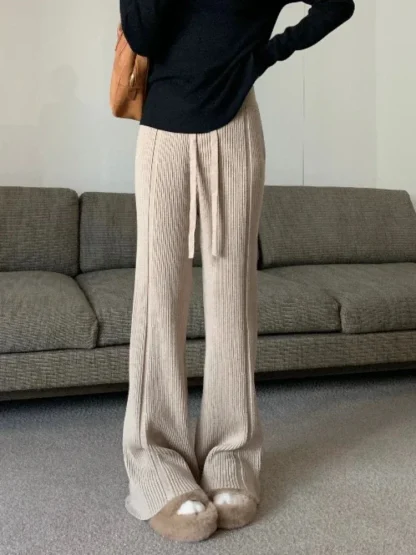 Knitted Cozy Flare Pants - Image 3