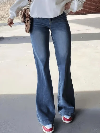 Denim Trendy Flare Pants - Image 5