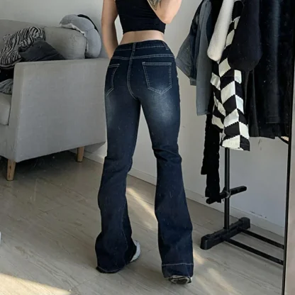 Low-waist Faded Flare Pants - Image 3