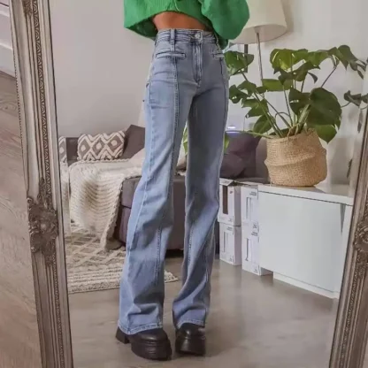 Vintage-style Star Decor Flare Pants - Image 3