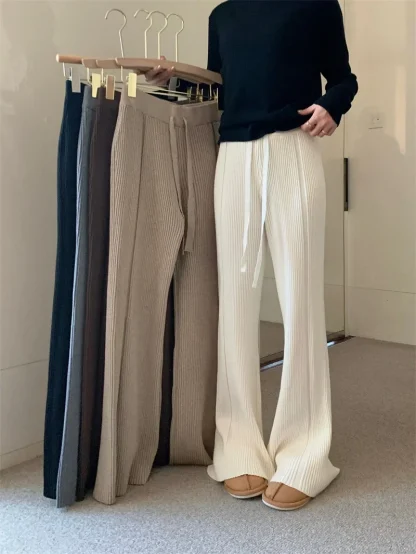 Knitted Cozy Flare Pants - Image 7