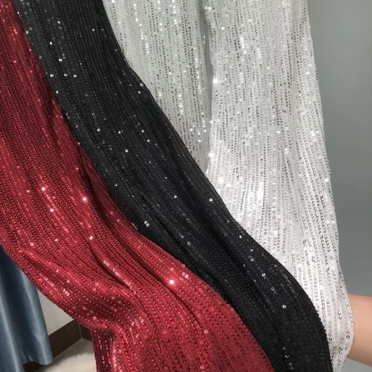 Shiny Sequins Flare Pants - Image 6