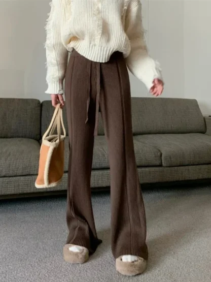 Knitted Cozy Flare Pants
